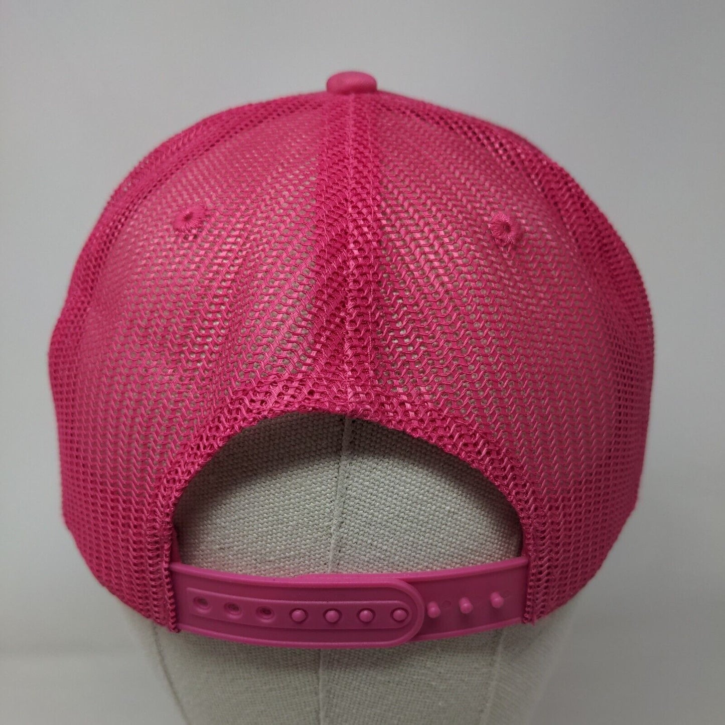 Sea World Snapback Mesh Back Rope Trucker Hat Pink One Size Embroidered