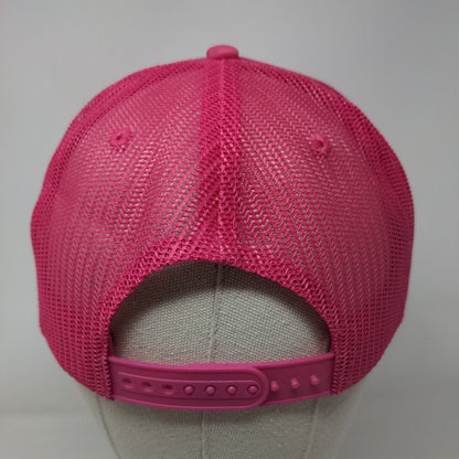 Sea World Snapback Mesh Back Rope Trucker Hat Pink One Size Embroidered