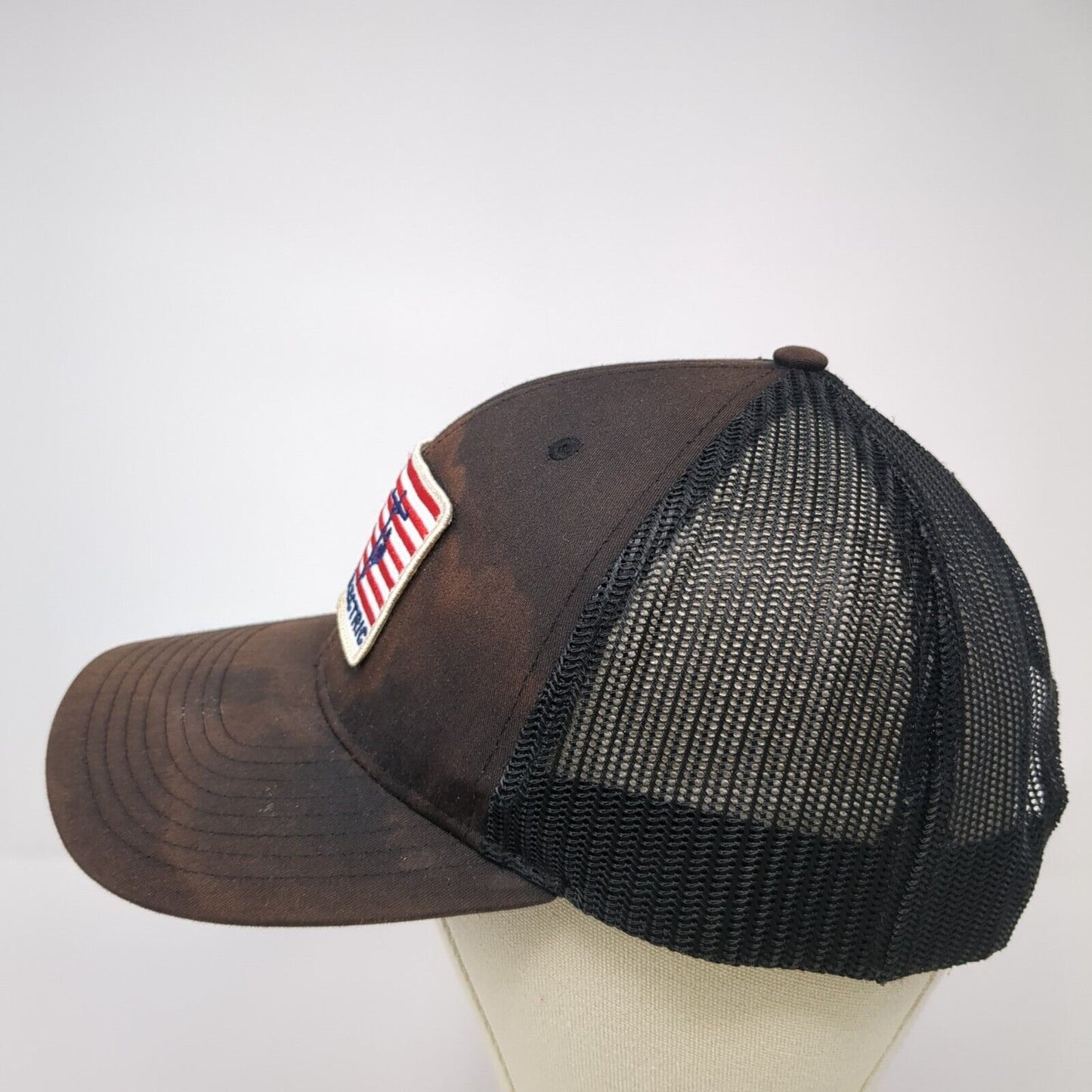 Probst Electric USA Flag Snapback Trucker Hat Black One Size Mesh Back