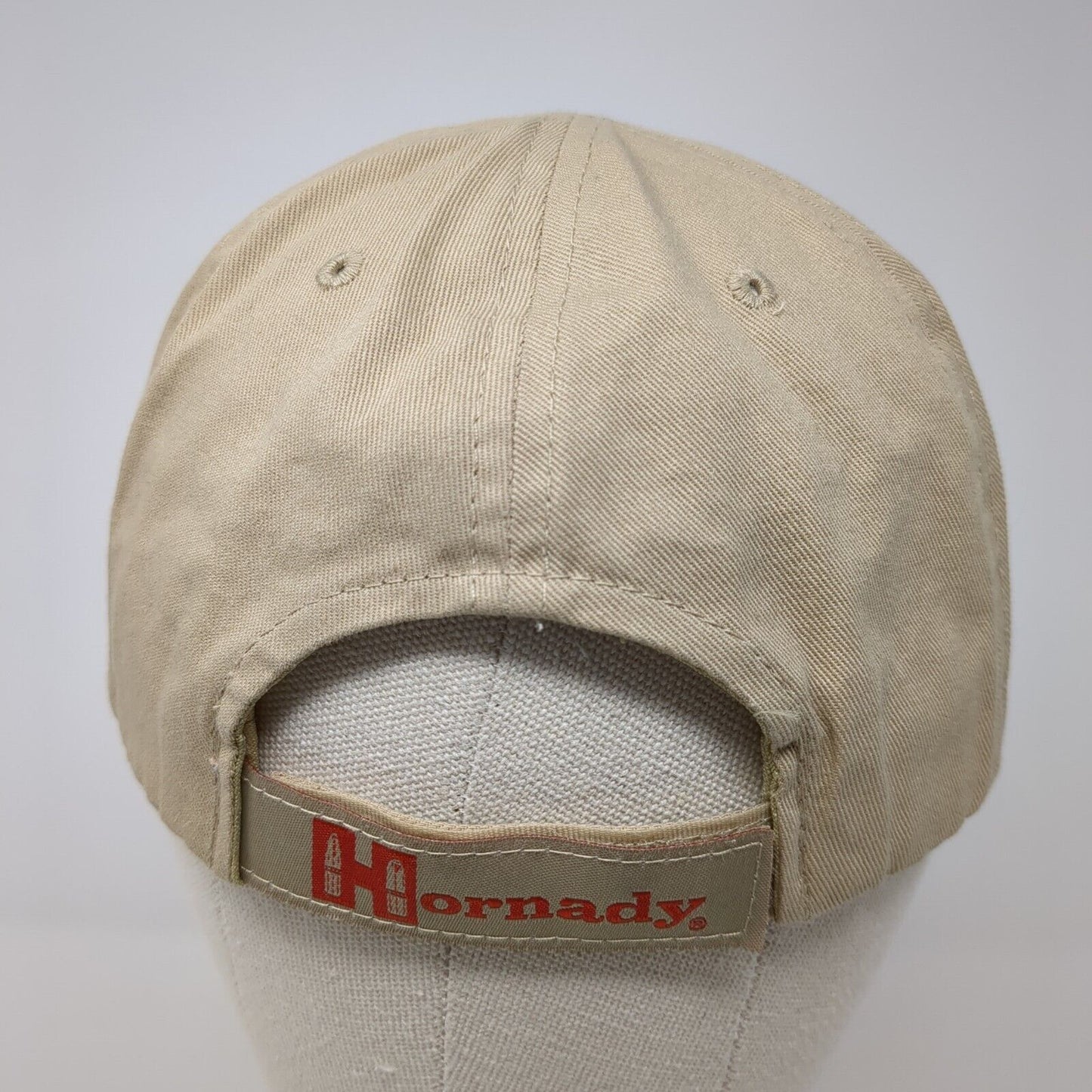Hornady Strapback Hat Tan One Size Adjustable Embroidered 6 Panel Cotton