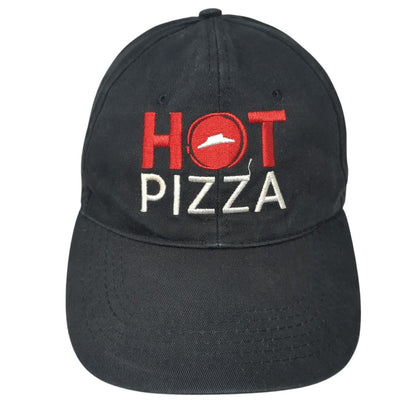 Hot Pizza Strapback Baseball Cap Black One Size Adjustable Embroidered 6 Panel
