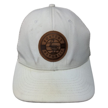 Boaters Republic Snapback Trucker Hat White OS Adjustable Mesh Back 6 Panel