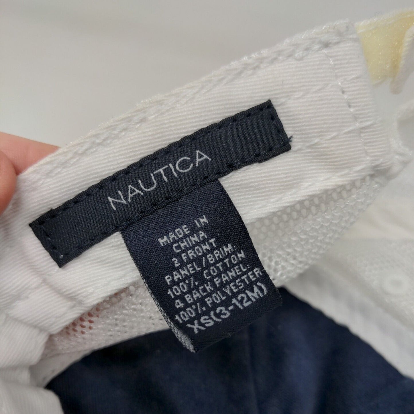 Nautica Baby Strapback Mesh Back Hat Blue White Size XS 3-12 Months Striped