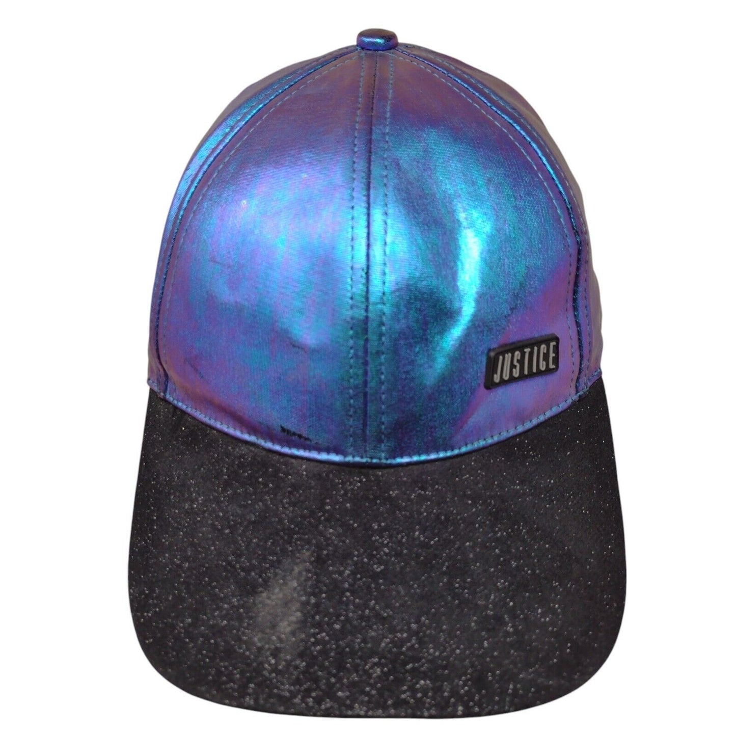 Justice Strapback Hat Multi One Size Adjustable Metallic Colorblock