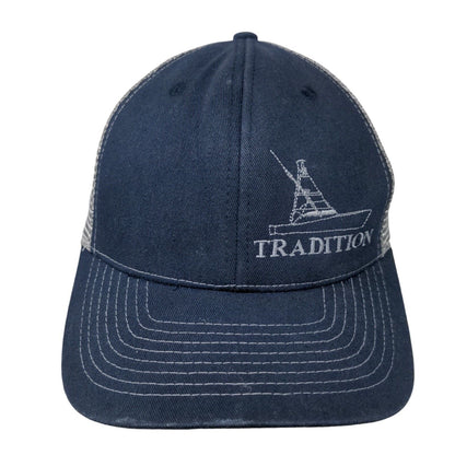 Tradition Snapback Mesh Back Trucker Hat Blue One Size Colorblock