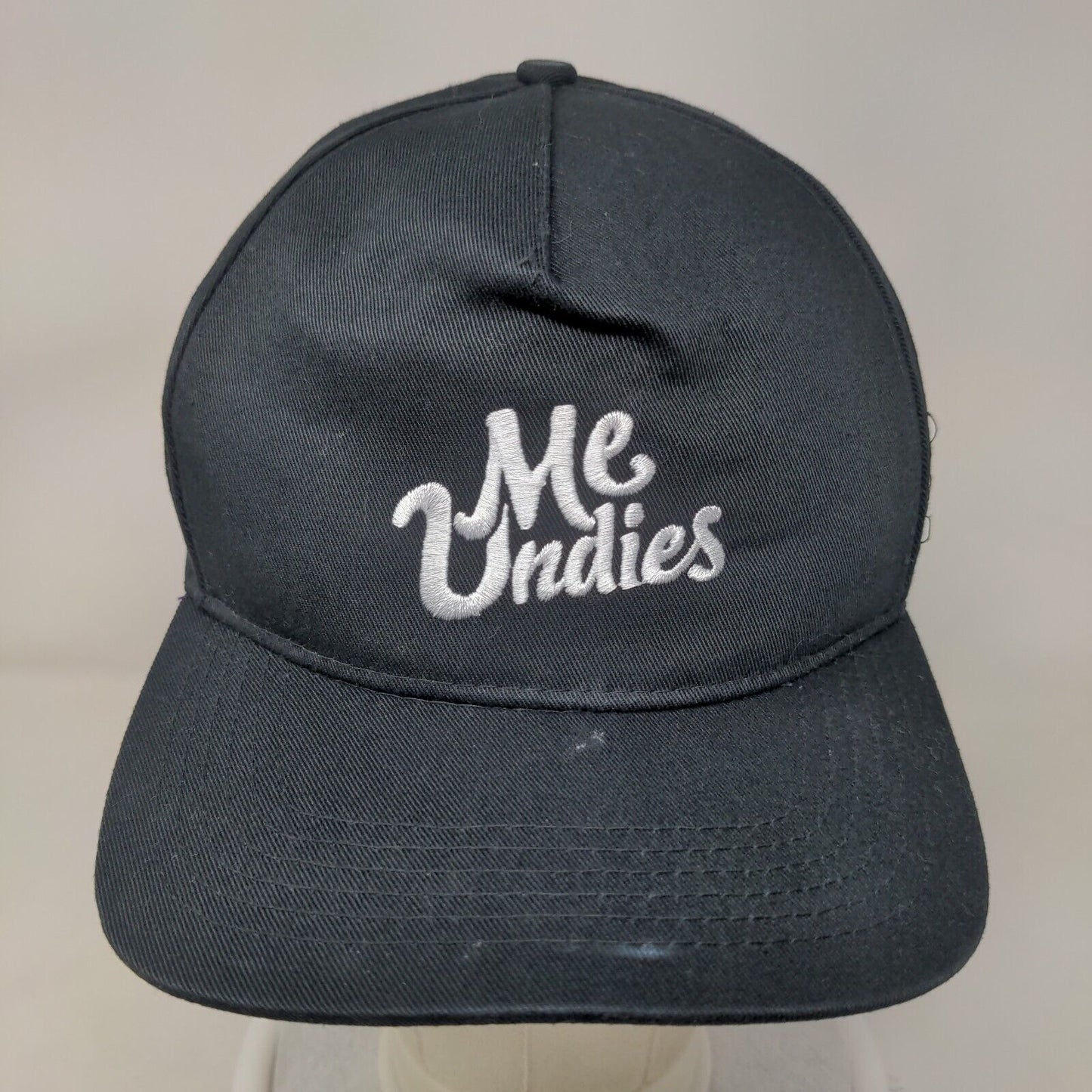 Me Undies Snapback Hat Black One Size Embroidered Solid Adjustable