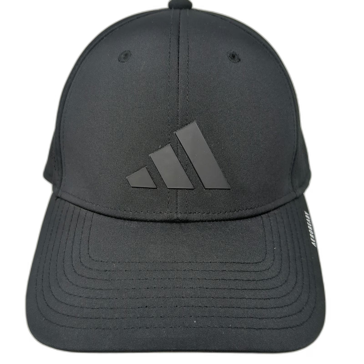 Adidas Baseball Cap Black XL AEROREADY Perforated Stretch Fit 3-Bar Logo Hat