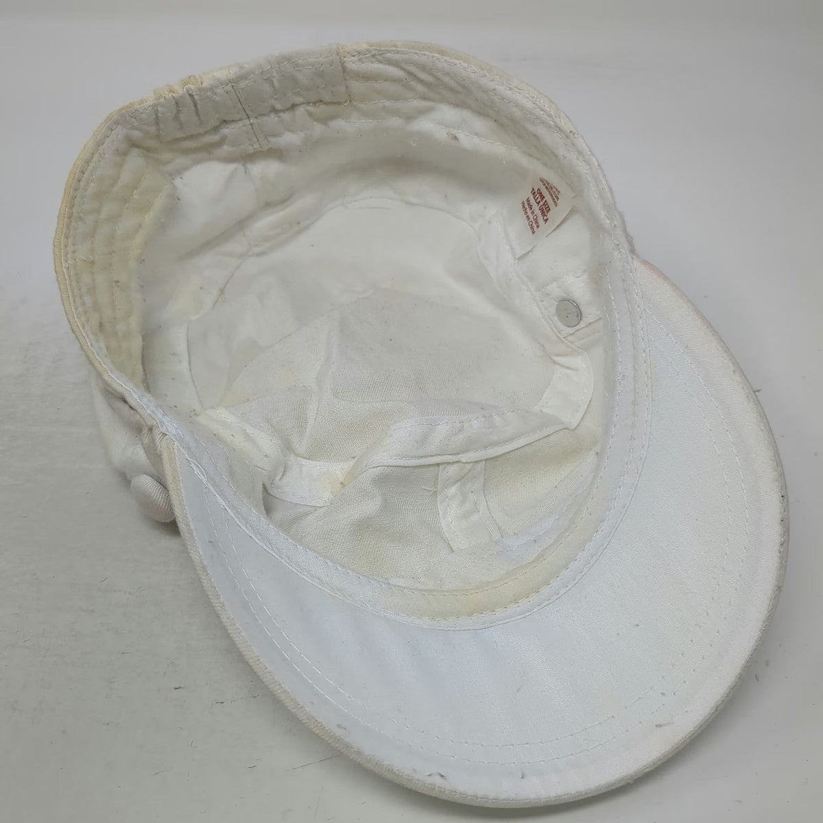 Army Cap White One Size Elastic Back Side Button Blank Plain Cadet Solid Hat