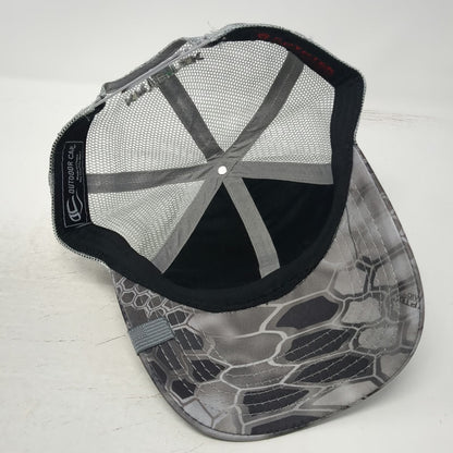 Kryptek Trucker Hat Gray Camo One Size Snapback Patch American Flag Mesh Back
