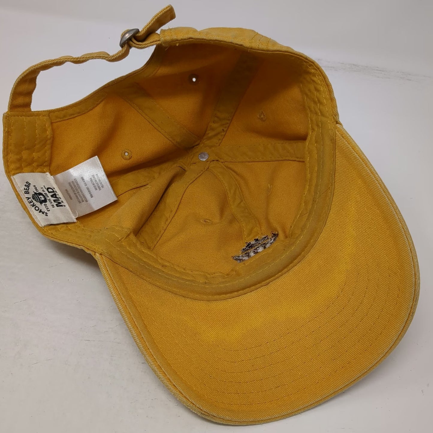 Mad Engine Smokey Bear Baseball Cap Yellow One Size Slideback Cotton Hat Mascot