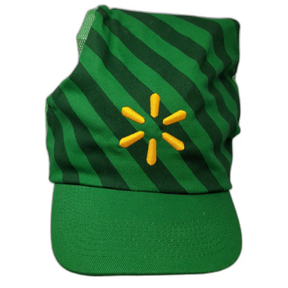 Walmart Trucker Green One Size Elf Pom Pom Striped Spark Logo Christmas Hat