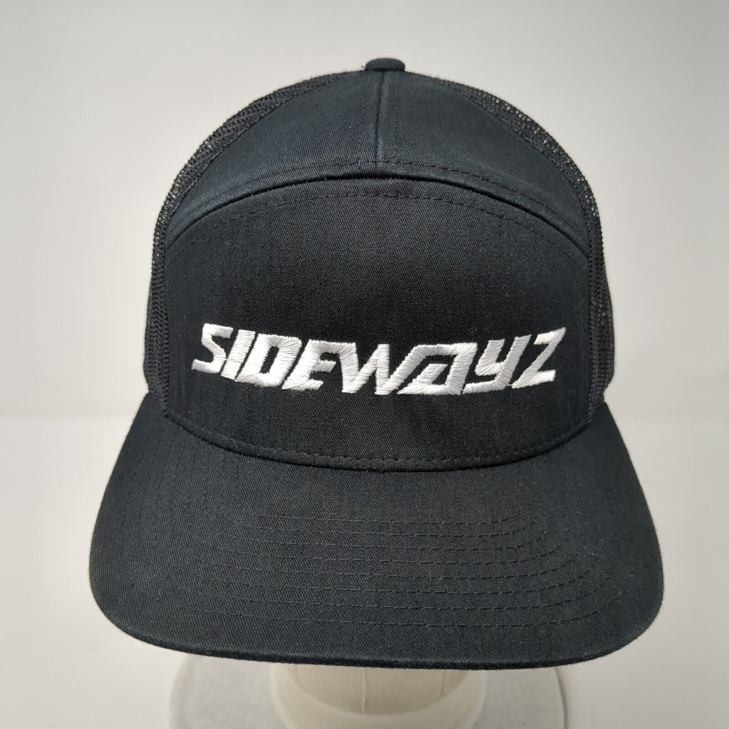 Sidewayz Snapback Trucker Hat Black One Size Mesh Back Richardson
