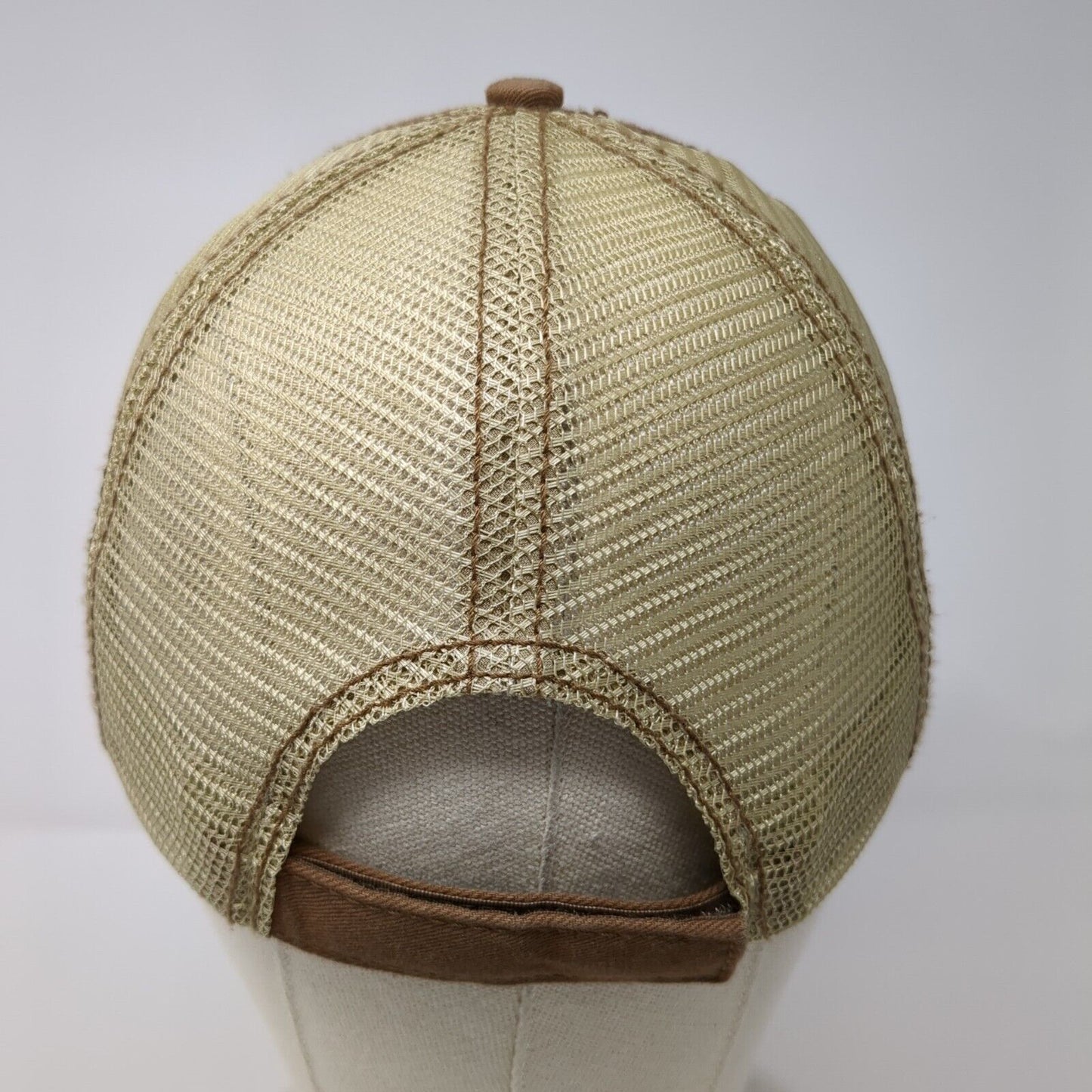 Race To Robie Creek Strapback Mesh Back Trucker Hat Brown OSFA Adjustable