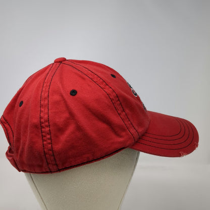 Old Navy Red Baseball Cap One Size Embroidered Crabbies Fishmarket Strapback Hat