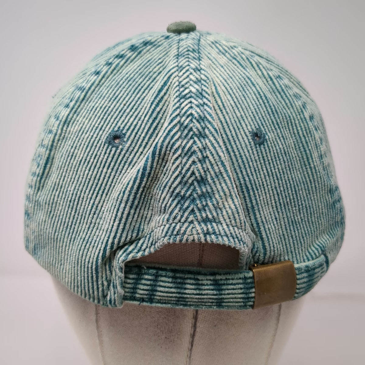 Six Flags Baseball Cap Green One Size Acid Wash Corduroy Suede Slideback Hat
