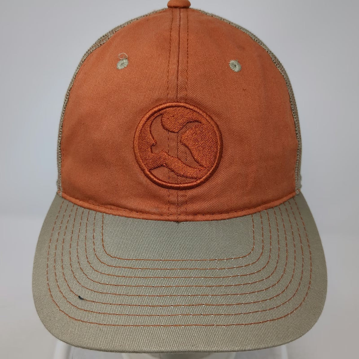 Outdoor Cap Baseball Cap Orange One Size Mesh Back Strapback Bird Logo Patch Hat