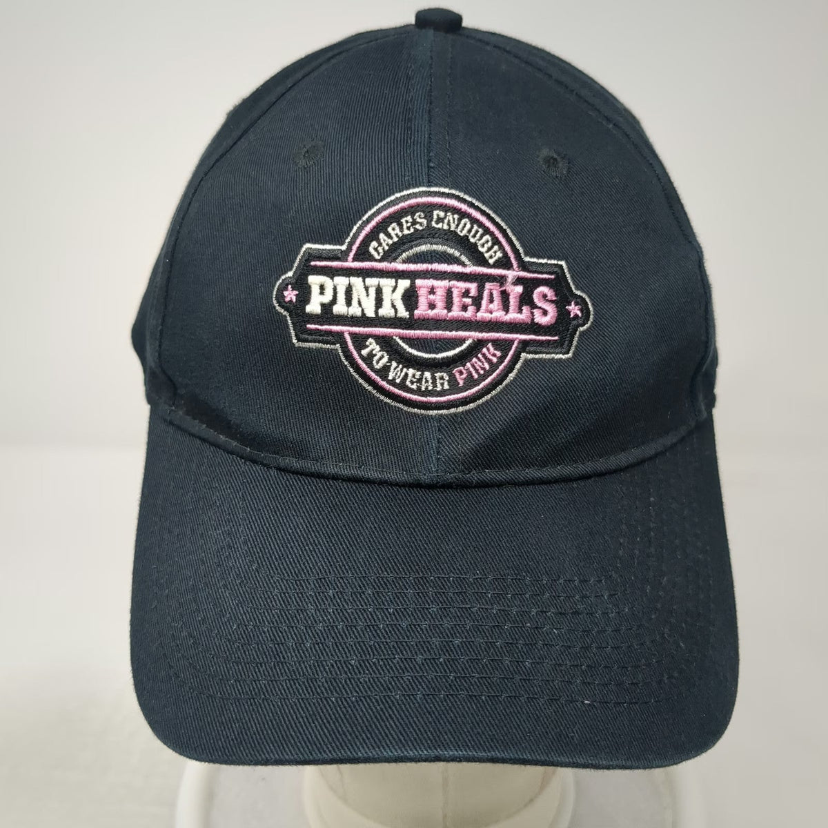 Port & Company Baseball Cap Black One Size Pink Heals Embroidered Logo Hat