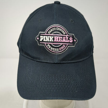 Port & Company Baseball Cap Black One Size Pink Heals Embroidered Logo Hat