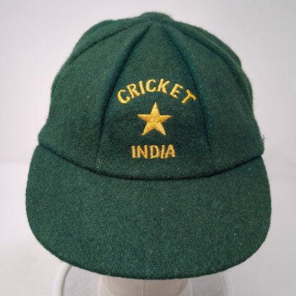 Vintage Wool Cricket Hat Green India Star Logo Embroidered Sports