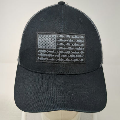 Columbia Baseball Cap Black S Fitted Mesh Back PFG Performance Tuna Flag Hat