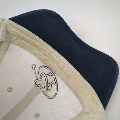 Play Big Golf Logo Beige Blue One Size Baseball Cap Hat Slideback Embroidered