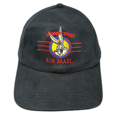 Looney Tunes Snapback Black Hat One Size Bugs Bunny US Mail Stamp Collection