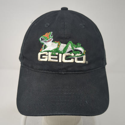 Geico Slideback Hat Black One Size Adjustable Embroidered AMC Deluxe