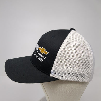 Con Paulos Chevrolet Fitted Mesh Back Trucker Hat Black S/M Flexfit