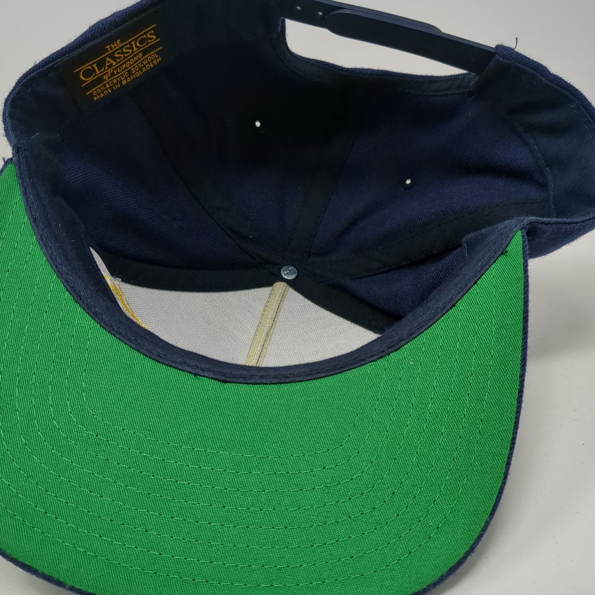 Yupoong 5 Panel Blue Yellow OSFM Snapback Flat Brim Bears Green Undervisor hat