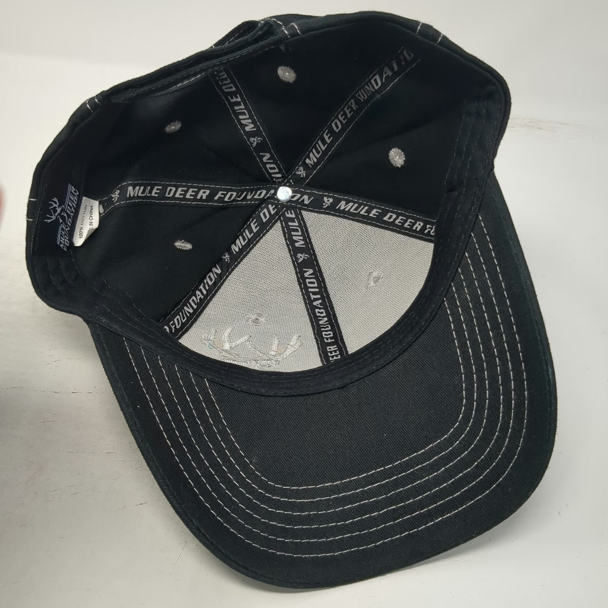 Mule Deer Foundation Baseball Cap Black One Size Contrast Stitch Volunteer Hat