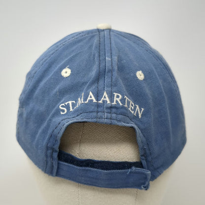 Blue White Baseball Cap OSFM St Maarten St Martin Sailboat Strapback Travel Hat