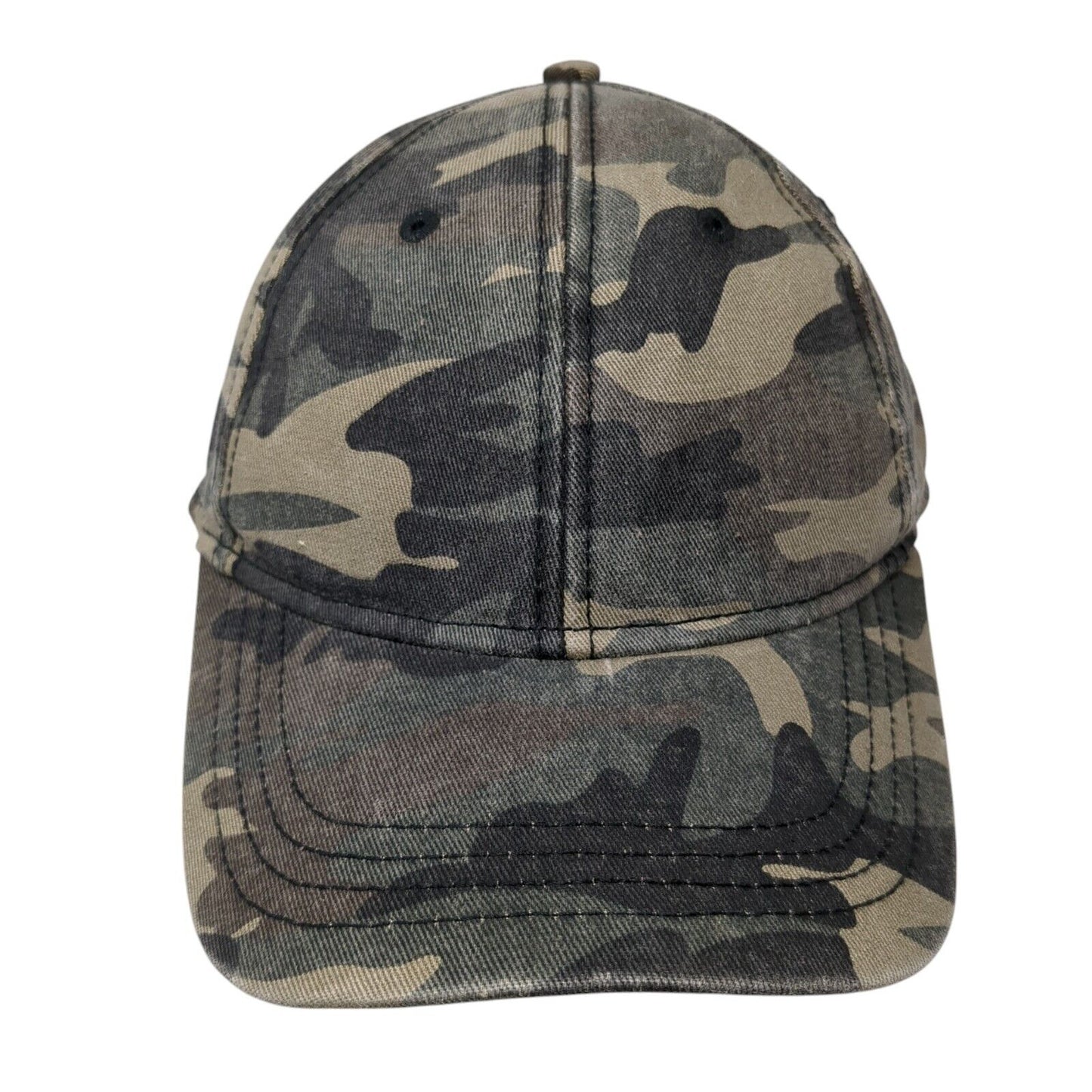 George Strapback Hat Camouflage One Size Adjustable Vented Holes 6 Panel Blank