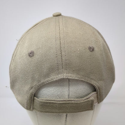 Baseball Cap Beige One Size Clip A Phone Wool Blend Strapback Embroidered hat