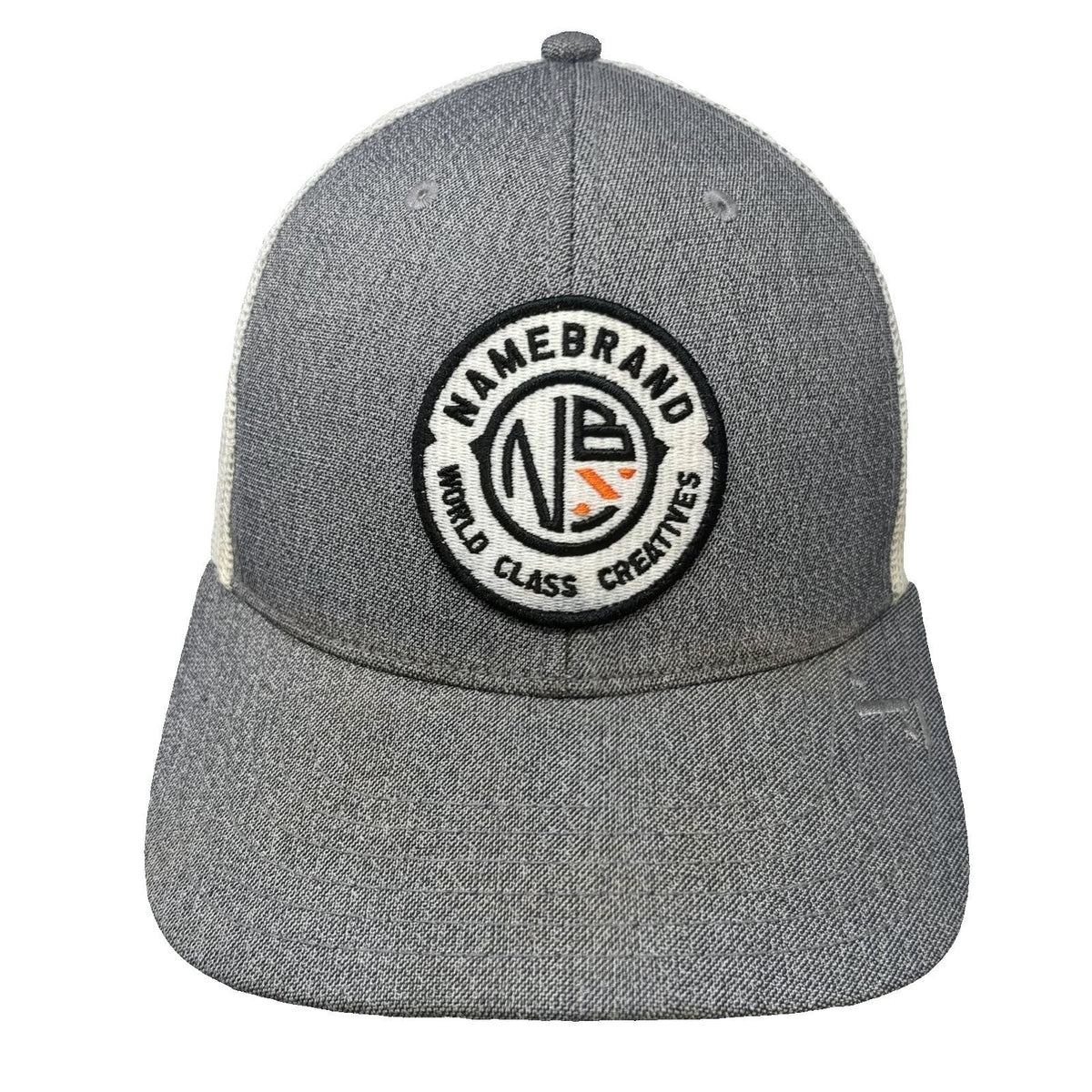 NAMEBRAND Trucker Hat Gray White One Size Mesh Snapback World Class Creatives