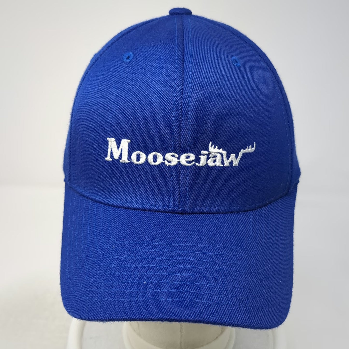 Flexfit Moosejaw Blue Baseball Cap One Size Embroidered Logo Outdoor Gear Hat