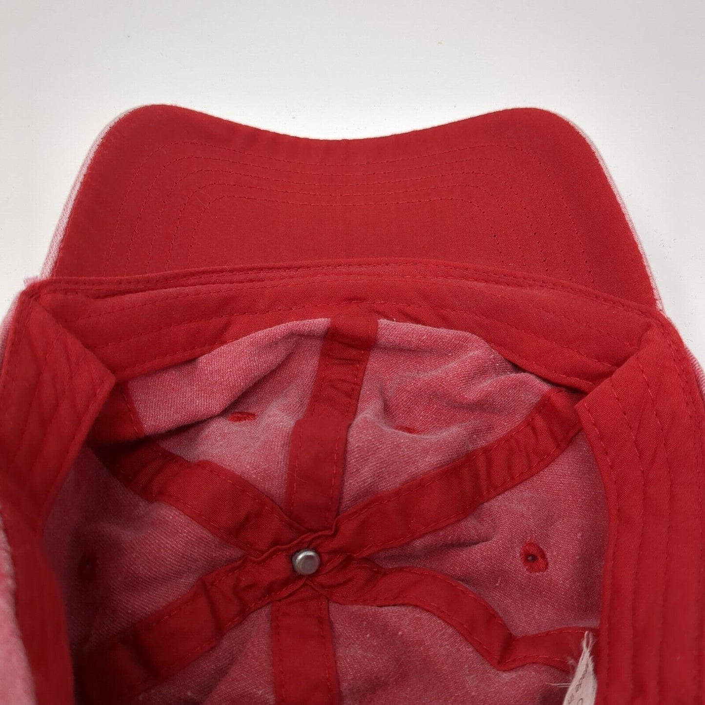 Unbranded Strapback Hat Red One Size Solid Adjustable Blank Vent Holes