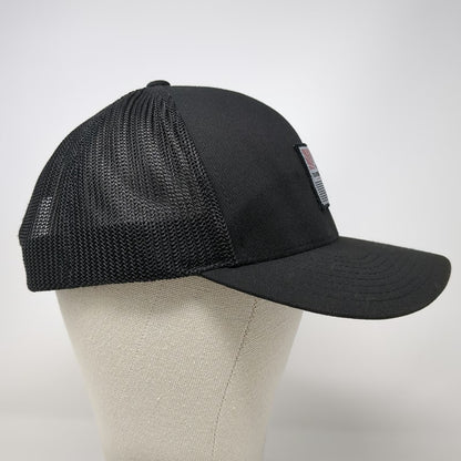 TravisMathew Trucker Hat Black One Size Mesh Snapback Flexfit 110 Logo Patch