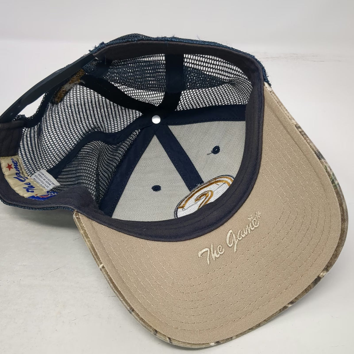 The Game Trucker Hat Cole Swindell Camo Green Blue Gold One Size Mesh Snapback