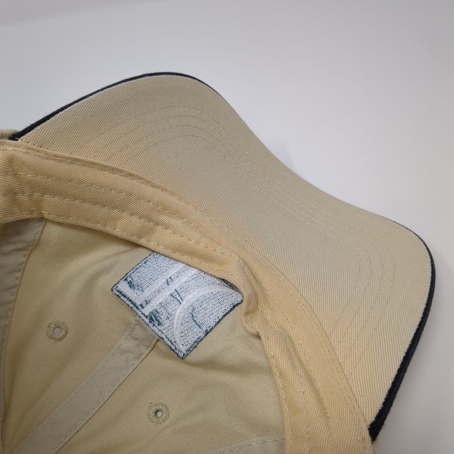 Sportsman Slideback Baseball Cap Beige One Size Adjustable Vented Holes 6 Panel