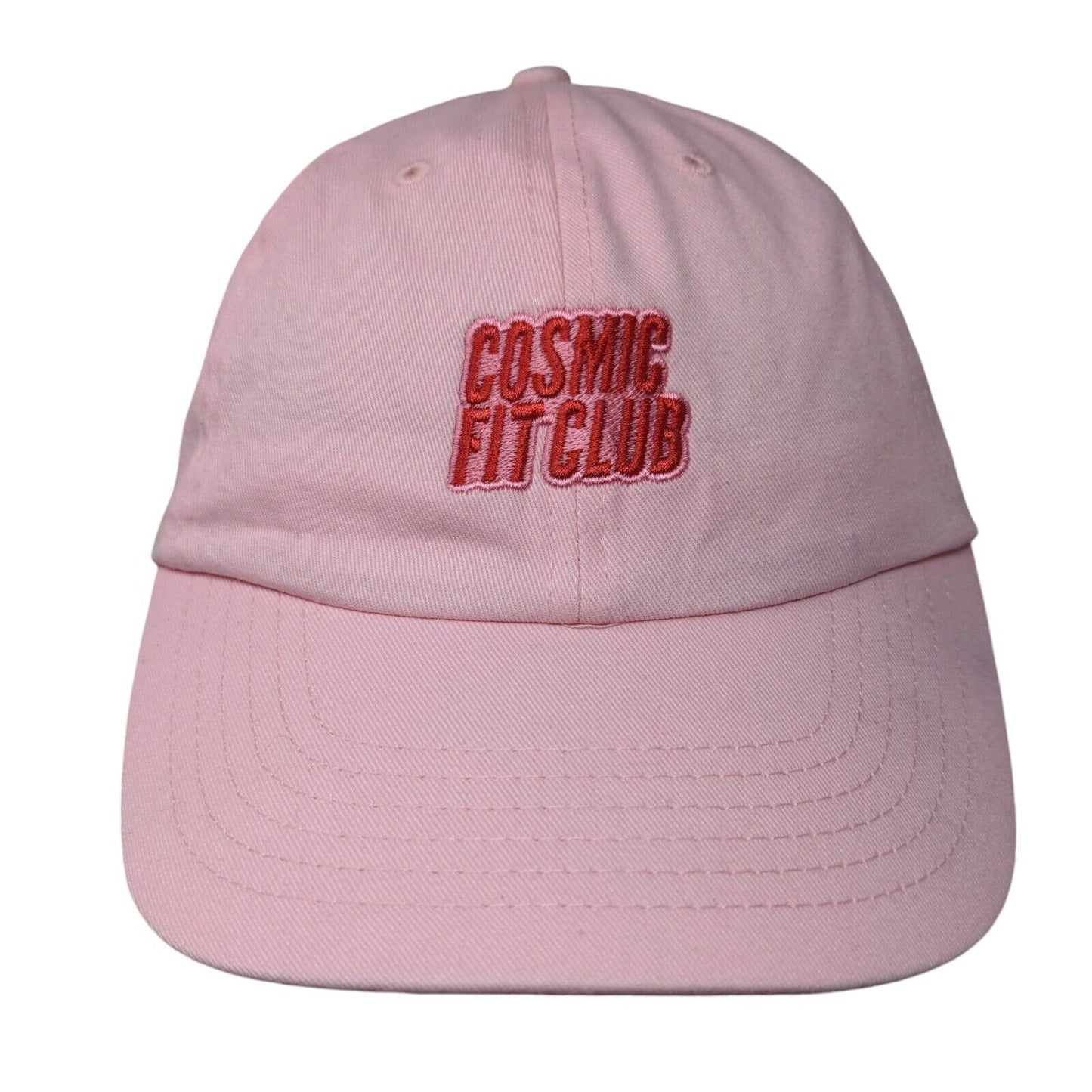 Cosmic Fit Club Slideback Hat Pink One Size Adjustable Embroidered 6 Panel