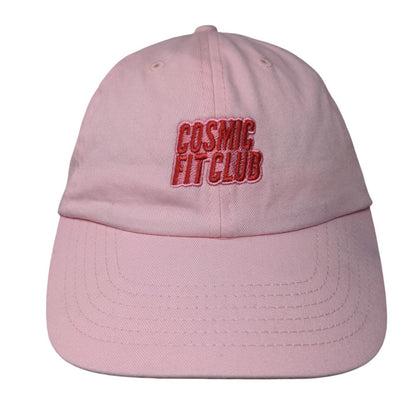 Cosmic Fit Club Slideback Hat Pink One Size Adjustable Embroidered 6 Panel