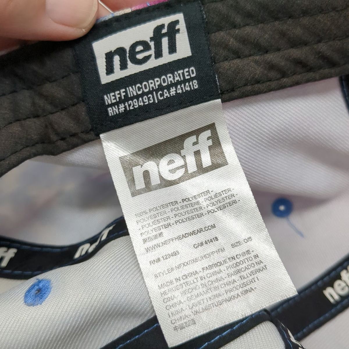 Neff Baseball Cap Purple Blue Yellow One Size Tie Dye Graffiti Logo Hat