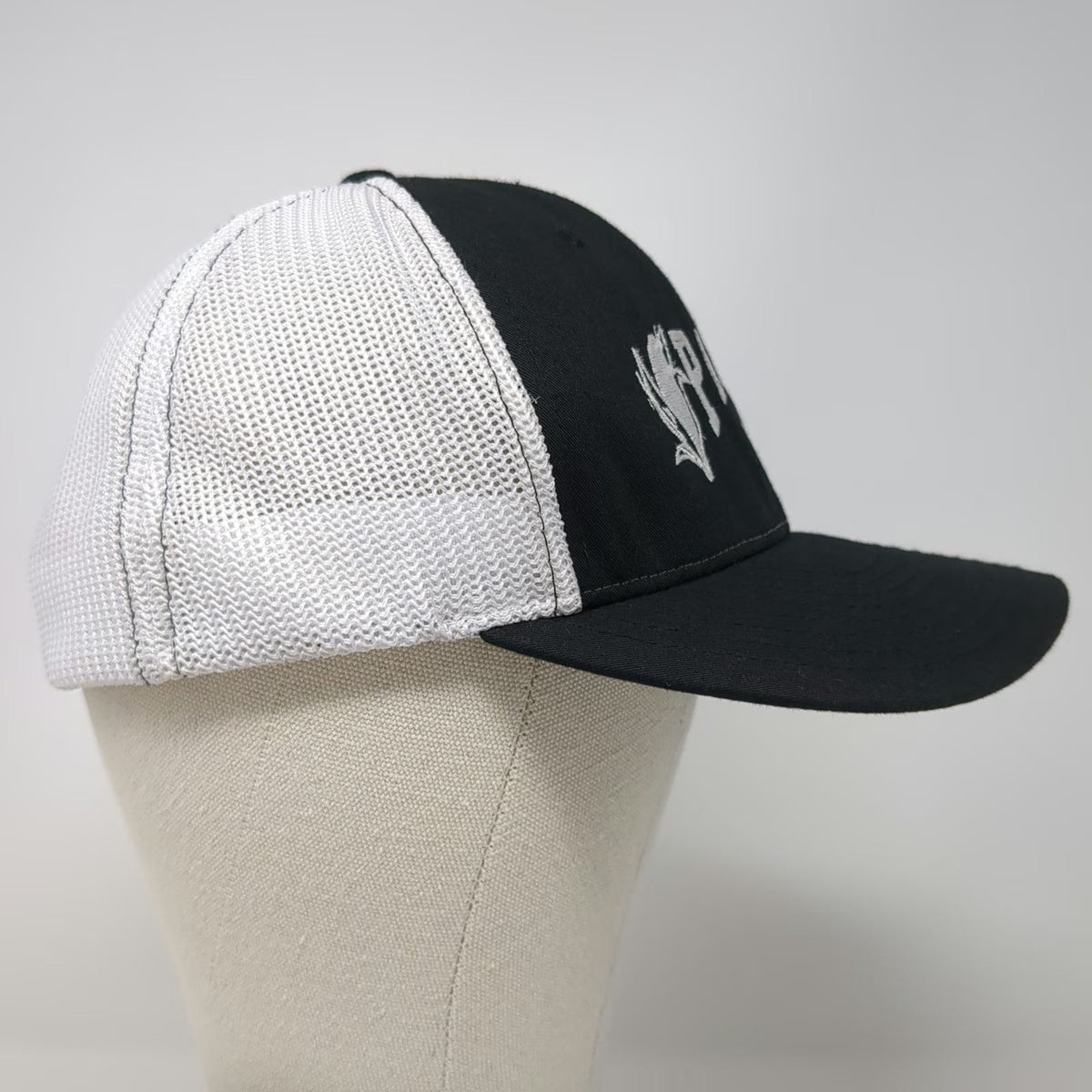 Richardson Baseball Cap Black XL Paulin Farms Corn Logo Mesh Back Hat Stretch