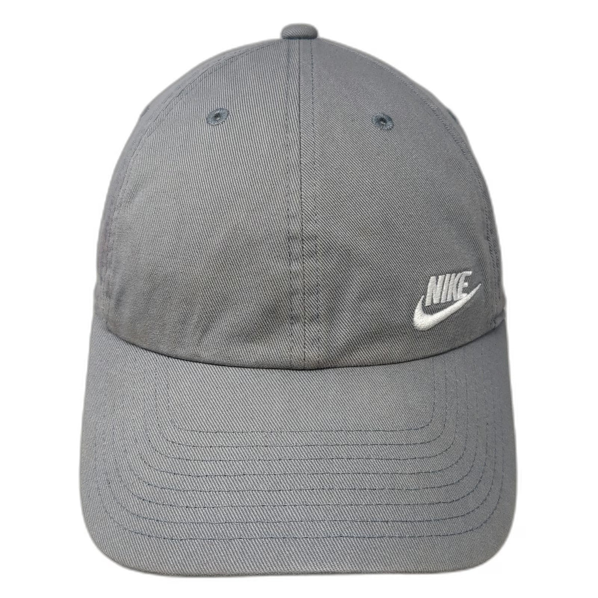 Nike Baseball Cap Gray One Size Slideback Heritage86 Embroidered Logo Hat