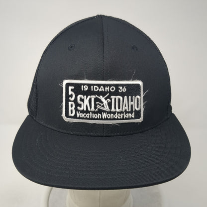 5B Ski Idaho Fitted Mesh Back Trucker Hat Black XL Flexfit Cap America