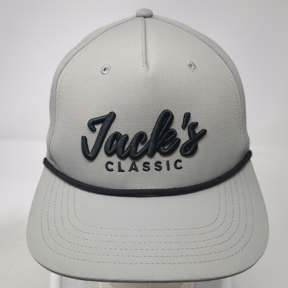 Cap America 5 Panel Gray One Size Hat Jacks Classic Embroidery Black Rope