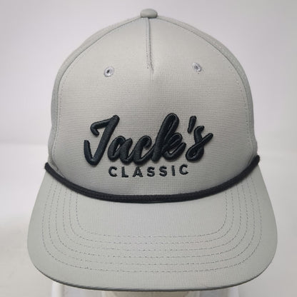 Cap America 5 Panel Gray One Size Hat Jacks Classic Embroidery Black Rope