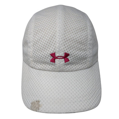 Under Armour Strapback 5 Panel Cap White OS Adjustable Breathable Embroidered