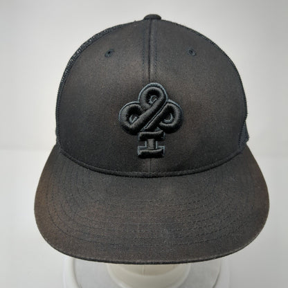 Pacific Headwear Snapback Trucker Hat Black OS Adjustable D-Series Mesh Back