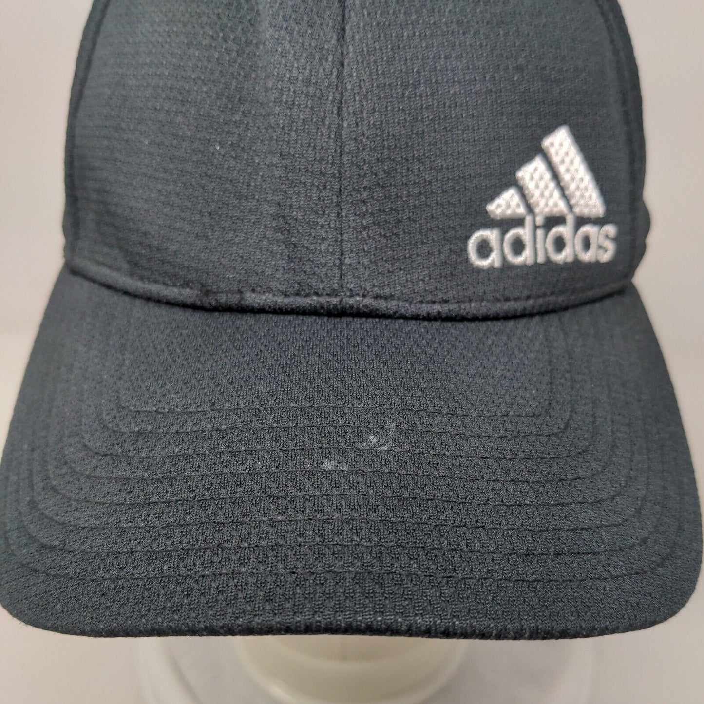 Adidas 3 Stripes Fitted Hat Black Small/Medium Aeroready Embroidered
